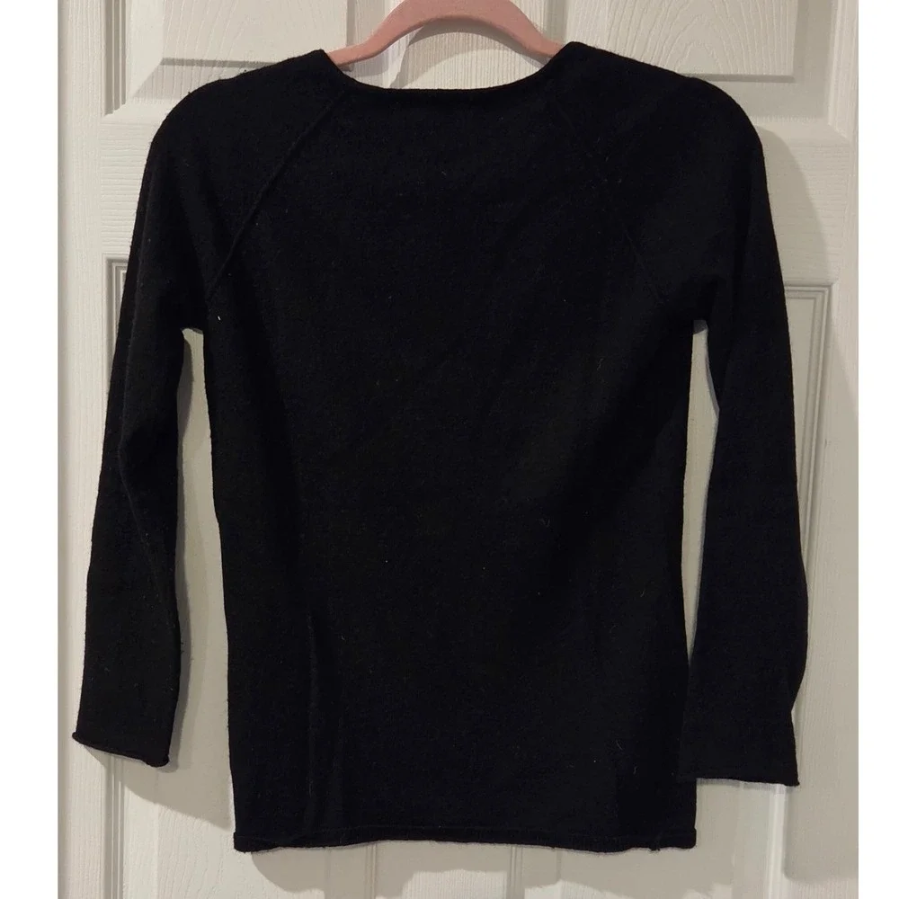 Maje Wool Cashmere Sweater Women's 1 Small Black Military Button Stripe